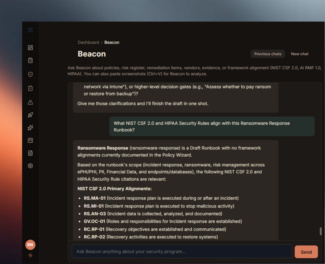 Beacon AI copilot console